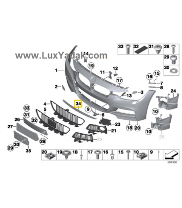 نگهدارنده جلو پنجره (M) بی ام و سری 3 سال های 2011 تا 2015 (تایوان) - 51118054187 Tiwan-تایوان - 2