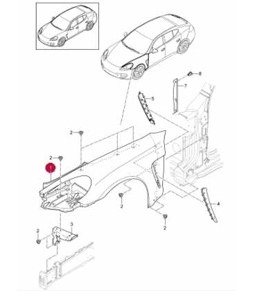 گلگیر جلو سمت راست پورشه پانامرا سال های 2010 تا 2014 (اورجینال) - 97050303201 پورشه-porsche - 2