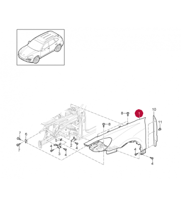 گلگیر جلو سمت راست پورشه کاین سال های 2011 تا 2015 (اورجینال) - 95850303202 پورشه-porsche - 3