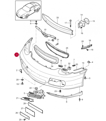 سپر جلو پورشه کیمن سال های 2009 تا 2012 (اورجینال) - 98750519114 پورشه-porsche - 2