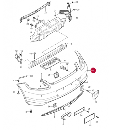 سپر عقب پورشه کیمن سال های 2009 تا 2012 (اورجینال) - 98750541128 پورشه-porsche - 2