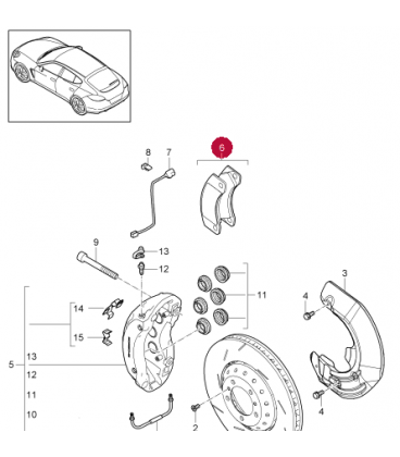 لنت ترمز جلو سرامیکی پورشه پانامرا (اورجینال) سال های 2010 تا 2016 - 97035194803 پورشه-porsche - 2