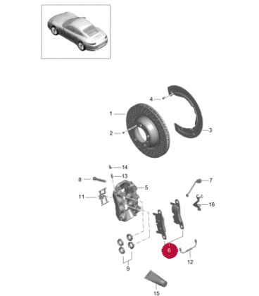 لنت ترمز عقب پورشه 911 سال های 2012 تا 2016 (اورجینال) - 99135293902 پورشه-porsche - 2