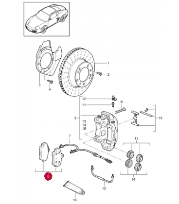 لنت ترمز جلو پورشه کیمن S سال های 2009 تا 2012 (اورجینال) - 99735193906 پورشه-porsche - 2
