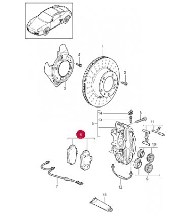 لنت ترمز عقب پورشه کیمن سال های 2009 تا 2012 (اورجینال) - 98735293901 پورشه-porsche - 2