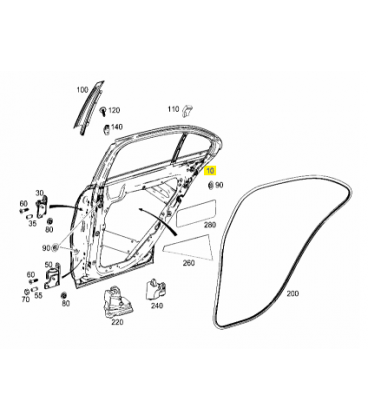 درب عقب سمت چپ مرسدس بنز کلاس C سال های 2014 تا 2015 (اورجینال) - A2057300105 مرسدس-بنز - 2