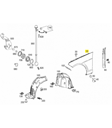 گلگیر جلو سمت راست مرسدس بنز کلاس E سال های 2009 تا 2015 (اورجینال) - A2128801218 مرسدس-بنز - 2