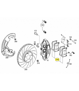 لنت ترمز جلو مرسدس بنز کلاس S سال های 2013 تا 2015 (اورجینال) - A0074209820 مرسدس-بنز - 1