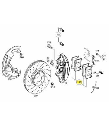 لنت ترمز جلو مرسدس بنز کلاس S سال های 2013 تا 2015 (اورجینال) - A0074209820 مرسدس-بنز - 1