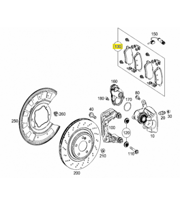 لنت ترمز عقب مرسدس بنز کلاس S سال های 2013 تا 2015 (اورجینال) - A0084200820 مرسدس-بنز - 2