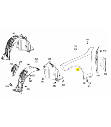 گلگیر جلو سمت چپ مرسدس بنز کلاس C سال های 2014 تا 2015 (اورجینال) - A2058800118 مرسدس-بنز - 2