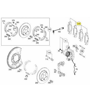 لنت ترمز عقب اورجینال مرسدس بنز C200 سال های 2008 تا 2014 (اورجینال) - A0074208520 مرسدس-بنز - 2