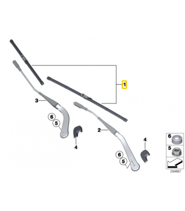 تیغه برف پاک کن بی ام و 320i سال های 2005 تا 2010 (بوش) - 61610415881 Bosch-بوش - 2