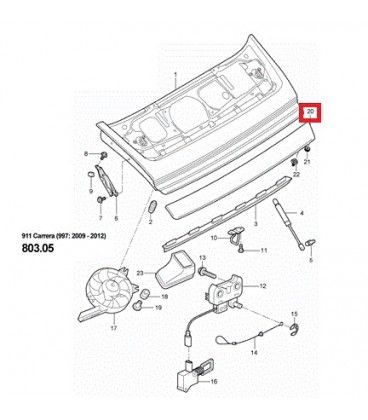 رِفلکتور عقب پورشه 911 کاررا سال های 2009 تا 2012 (اورجینال) - 99751225901 پورشه-porsche - 2