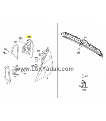 چراغ عقب بخش داخلی مرسدس بنز کلاس ML سال های 2011 تا 2015 (اورجینال) - A1669068701 مرسدس-بنز - 2