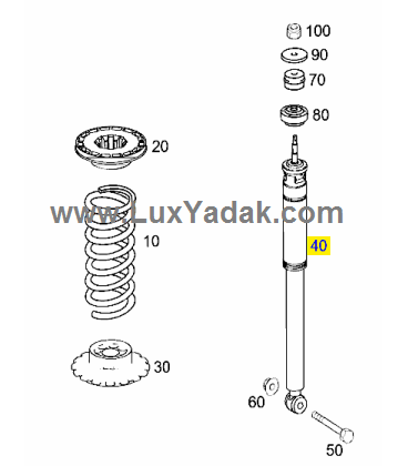 کمک فنر عقب مرسدس بنز کلاس B سال های 2005 تا 2008 (اورجینال) - A1693260800 مرسدس-بنز - 2