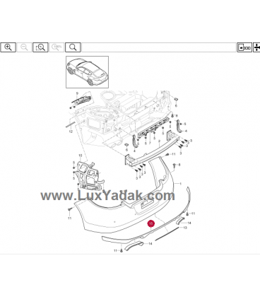فلاپ زیر سپر عقب پورشه پانامرا سال های 2010 تا 2013 (اورجینال) - 97050561100 پورشه-porsche - 2