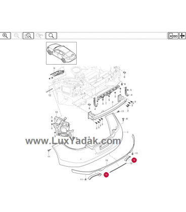قاب دور لوله اگزوز پورشه پانامرا سال های 2010 تا 2013 (اورجینال) - 97050535100 پورشه-porsche - 2