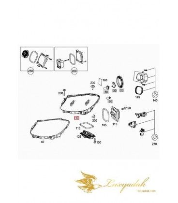 چراغ جلو سمت راست بنز C250 از سال 2015 تا 2018 (اورجینال) - A2059068002 مرسدس-بنز - 2