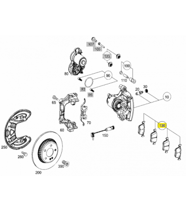 لنت ترمز عقب اورجینال مرسدس بنز C250 سال های 2014 تا 2015 (اورجینال) - A0084201320 مرسدس-بنز - 2