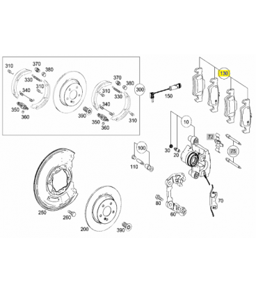 لنت ترمز عقب مرسدس بنز E250 سال های 2009 تا 2016 (اورجینال) - A0074206720 مرسدس-بنز - 2